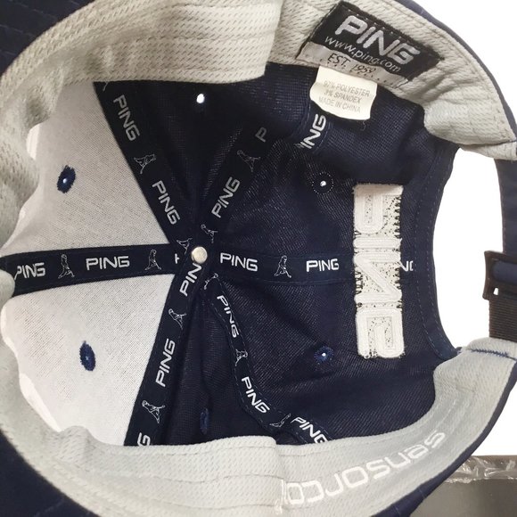 PING Sensorcool Golf Navy Blue Adjustable Strap Back Men's Hat Cap Embroidered - Picture 8 of 8